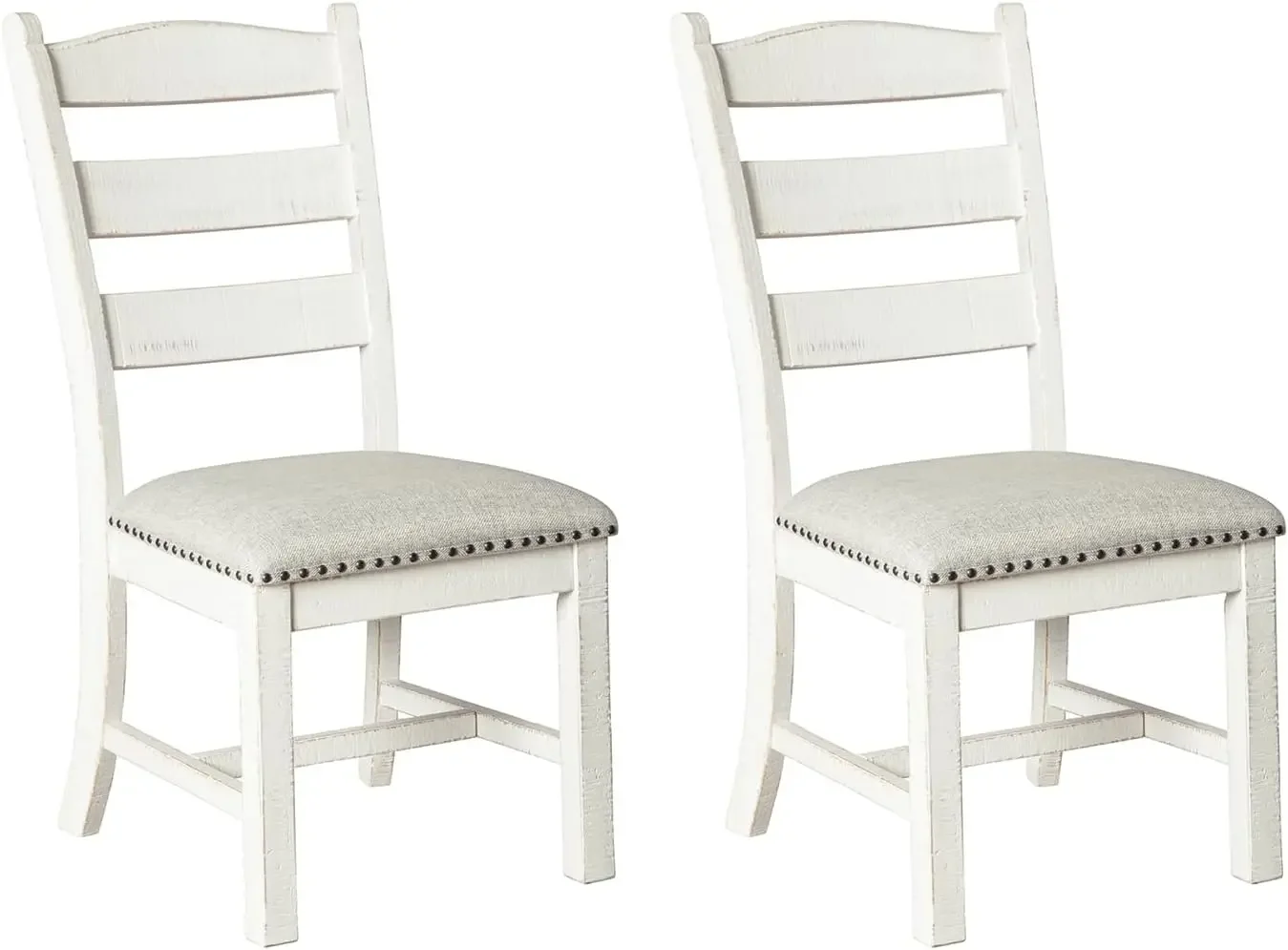 Design by Ashley Vintage Farmhouse Cushioned Dining Chair, 2 Count, Whitewash