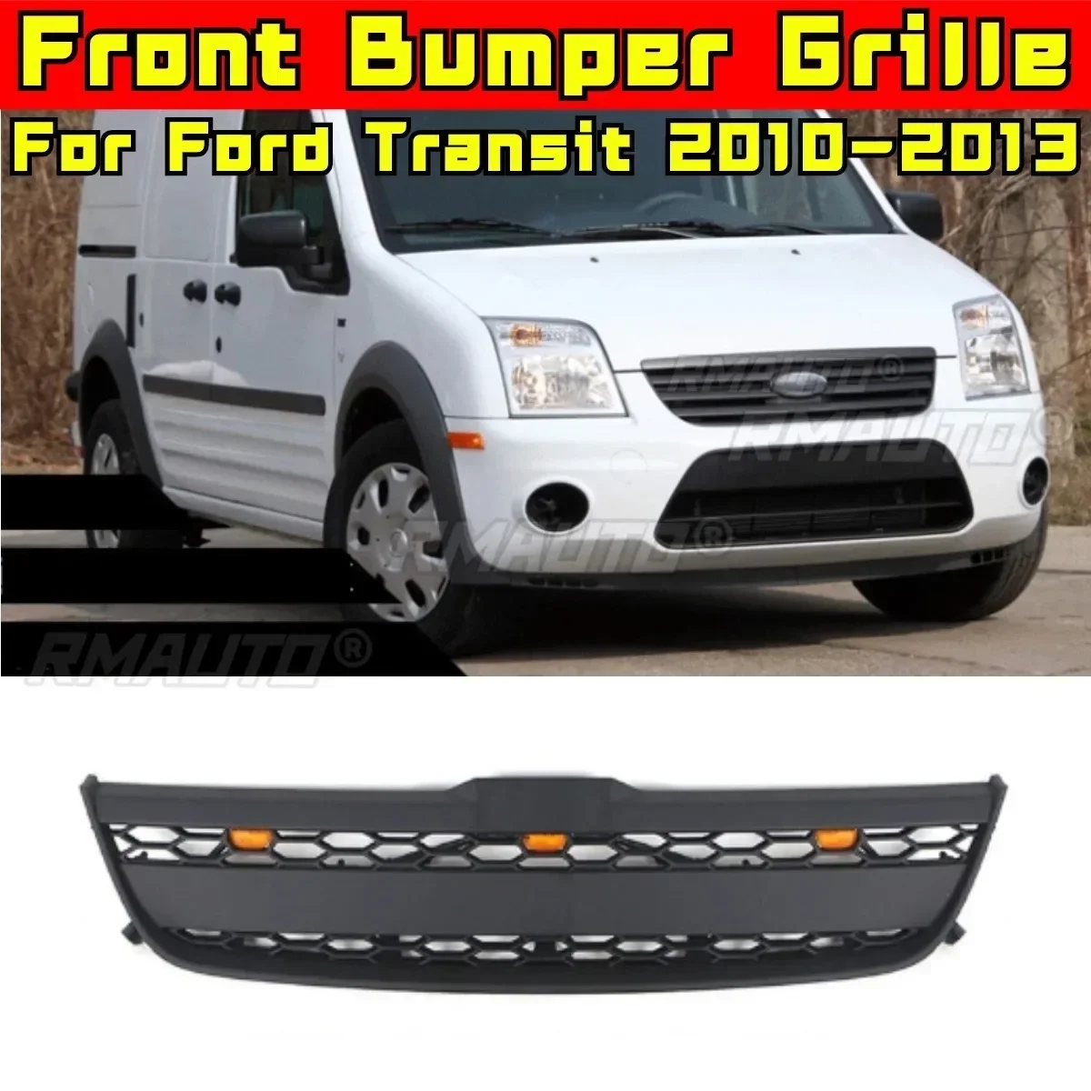 Bumper Grill For Ford Transit 2010-2013 North America Edition Car Front Bumper Grill Body Kit Front Bumper Grill Car Accessories