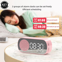 New Wireless Bluetooth-compatible Speaker Clock Dual Alarm Support TF Card FM Radio Soundbar HIFI Music Box Soundbar