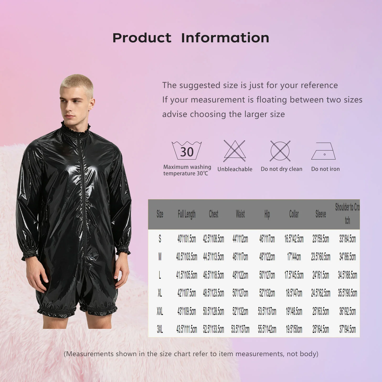 Mens One Piece Swimsuit Glossy Waterproof Hollow Out Beach Swimwear Long Sleeve Ruffled Vinyl Boxer Shorts Bodysuit Jumpsuit