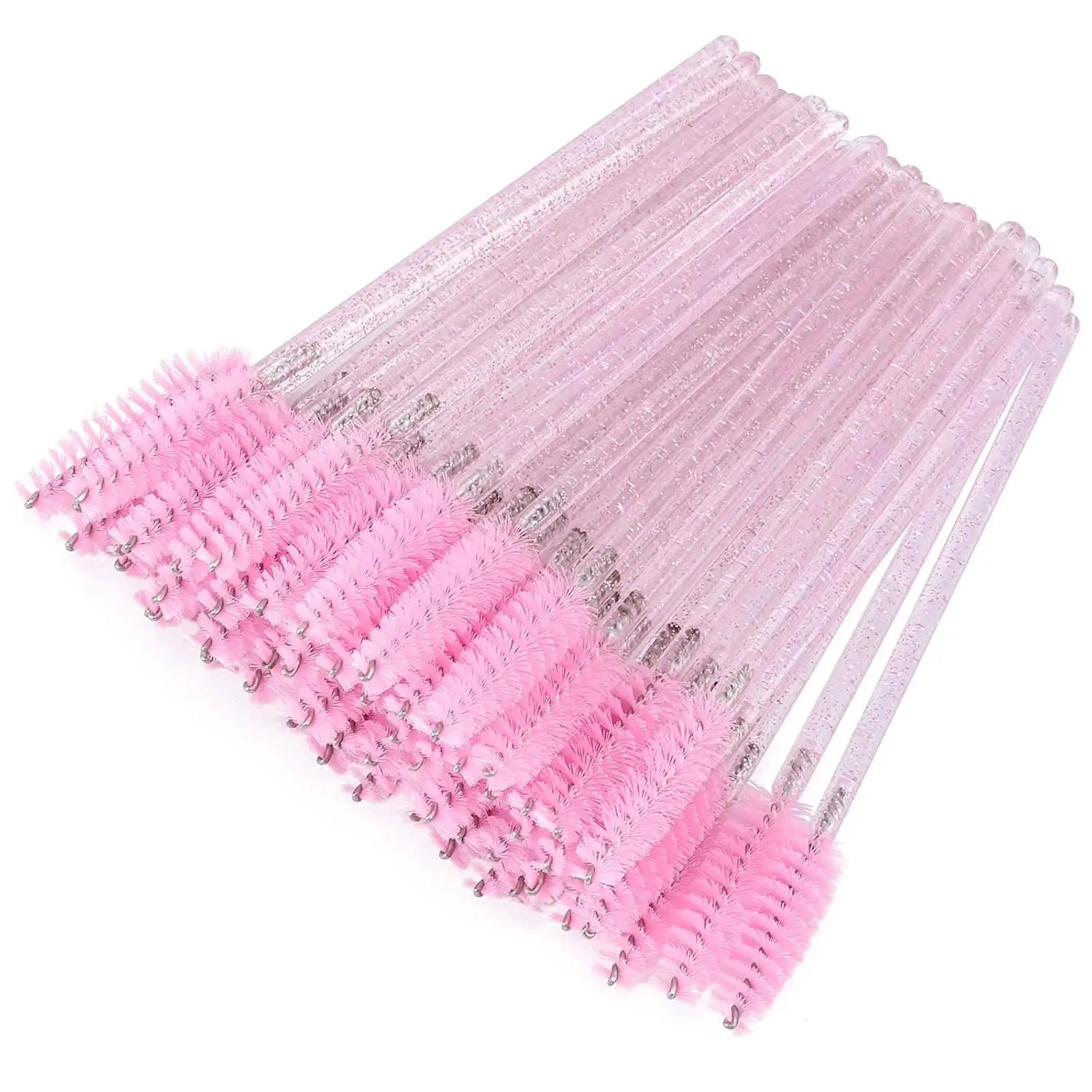 50/100/200PCS Spazzole per ciglia usa e getta con asta di cristallo, bacchette per extension ciglia, strumenti di bellezza per trucco professionale