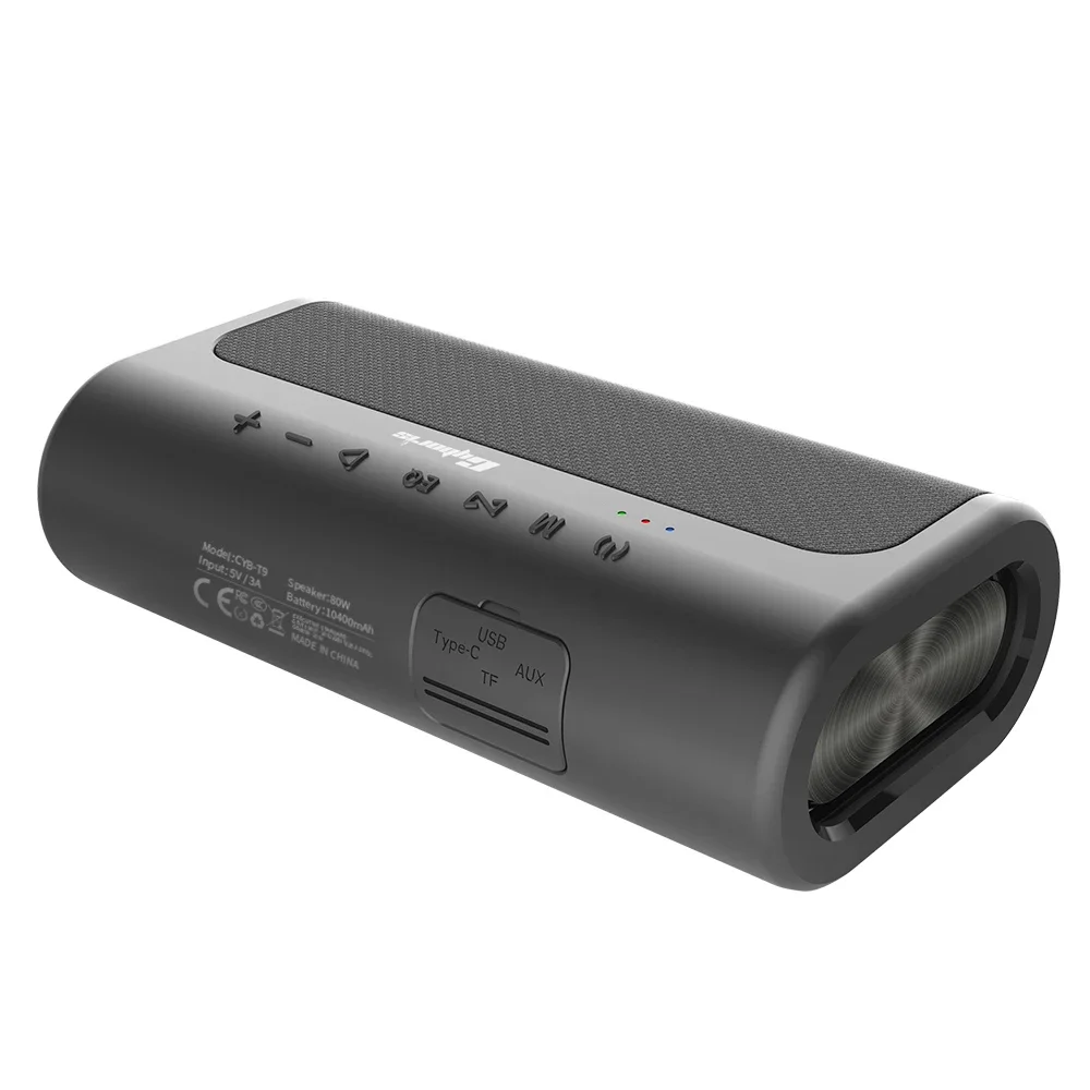 جديد Cyboris T9 80 واط مكبرات الصوت المحمولة Dj معدات عميق باس مضخم الصوت الصوت HiFi صوت الإنسان 2.1 قناة ستيريو بلوتوث التحدث