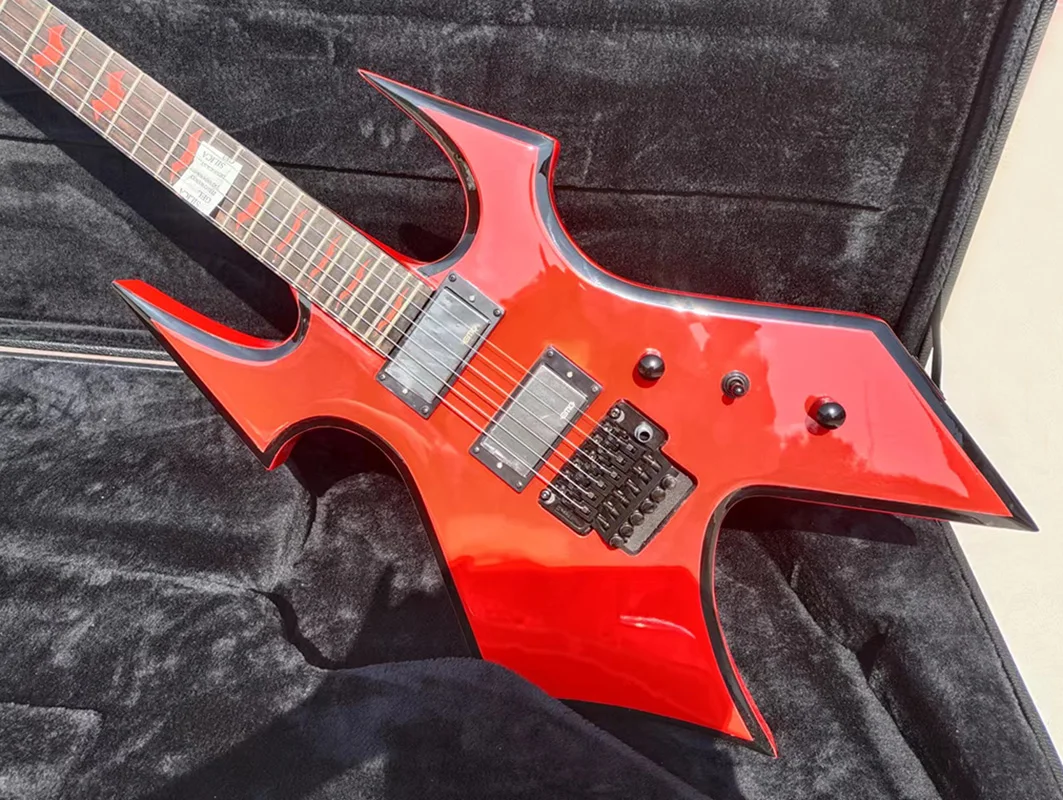 In stock B.O.C.RICH RED  guitar，Ebony finger board，Lock Nut，floyd rose vidrato bridge ，fast shipping