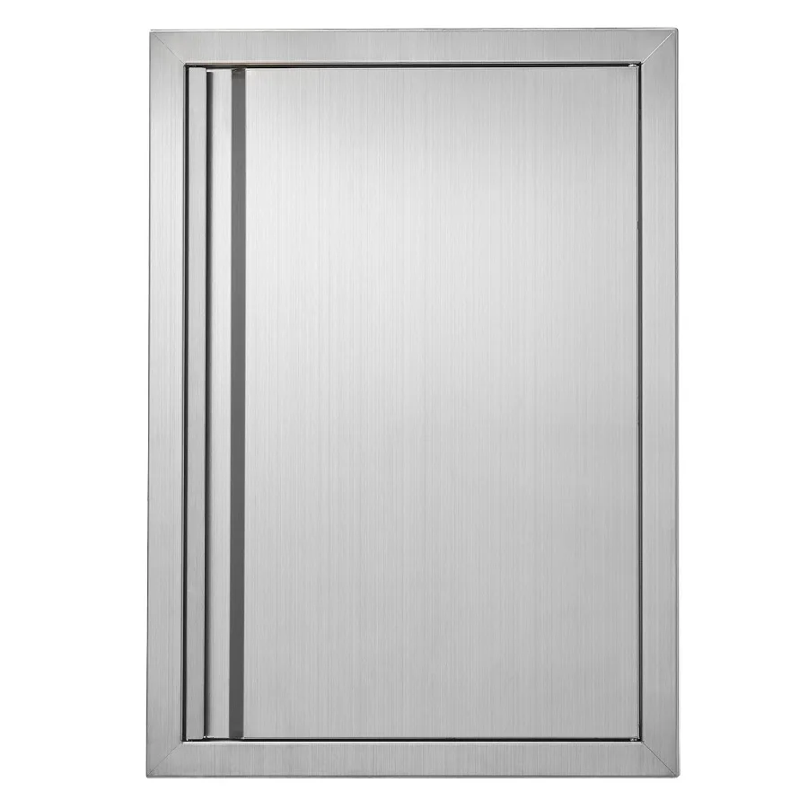 BBQ Access Door, 17W x 24H Inch Single Outdoor Kitchen Door, Stainless Steel Flush Mount Door, Wall Vertical Door with Recessed