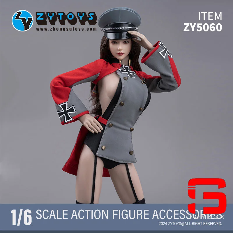 ZYTOYS ZY5060 1/6 أنثى معطف بأكمام طويلة الأمير الحمالات قبعة الملابس نموذج صالح 12 ''الجندي عمل الشكل الجسم #4