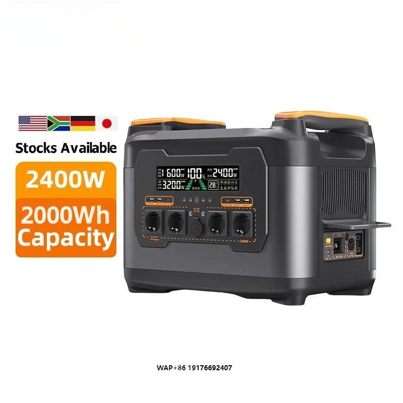 

Portable 2400w Solar Generator 2000Wh Portable Power Station EU US Socket 230V LiFePO4 Solar Power Station forHousehold Outdoor