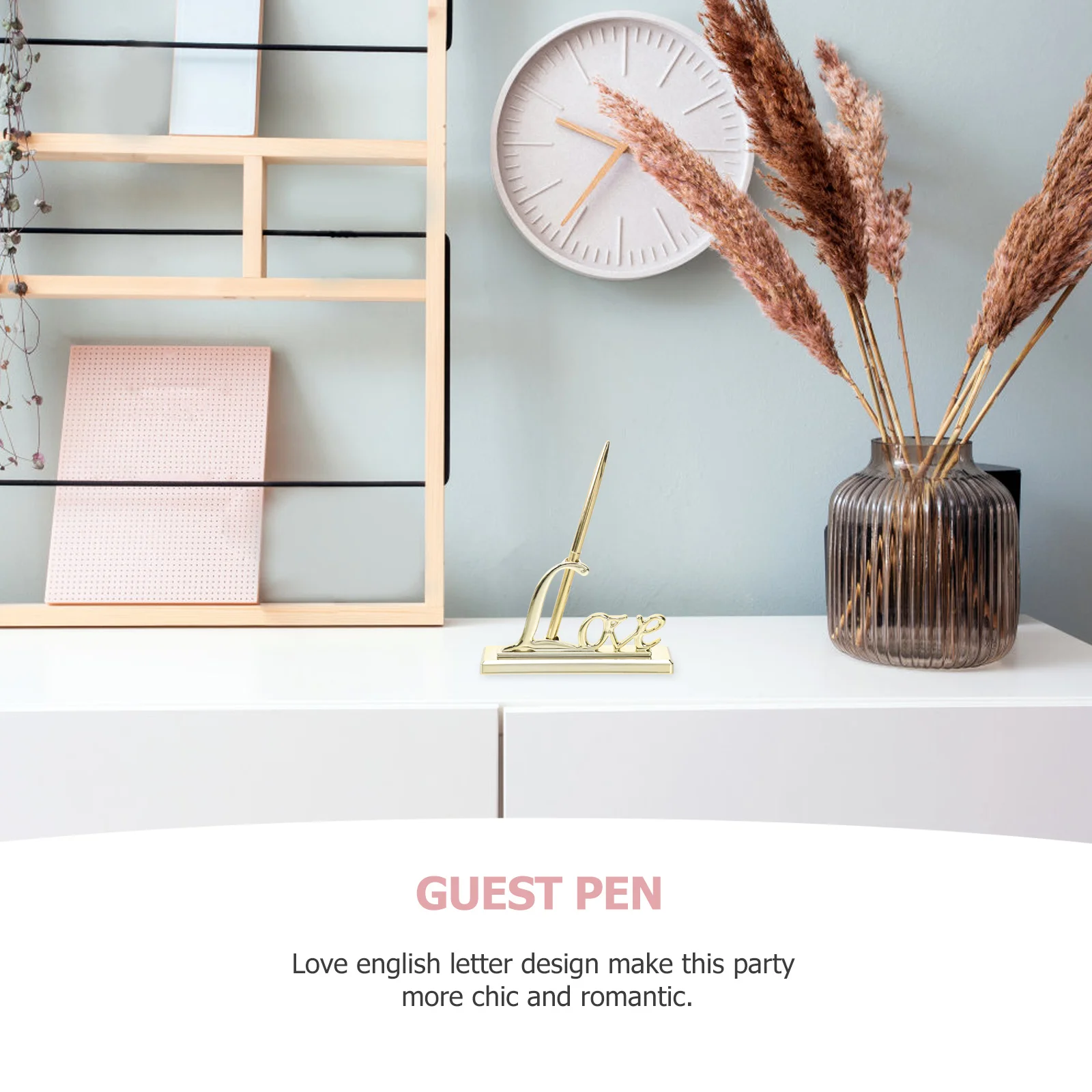 

Chic Metal Wedding Pen Elegant English Letter Design Suitable for Bridal Engagement Guest Book Special Events Guest Pen