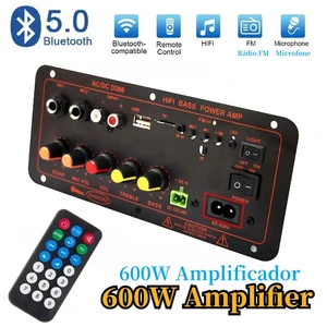 Bluetooth 5.0 audio amplifier plate, subwoofer, double microphone, amplificatore amp module, 600W, D300, 12V, 24V, 220V 8 Main Sales Plate Amplifier - №7