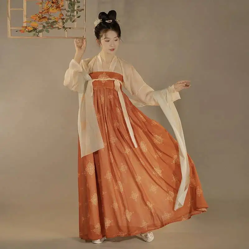 

Chinese Traditional Hanfu Tang Dynasty Cosplay Costumes For Woman Stage Wear Folk Dance Hanfu Dress Spring Summer And Autumn
