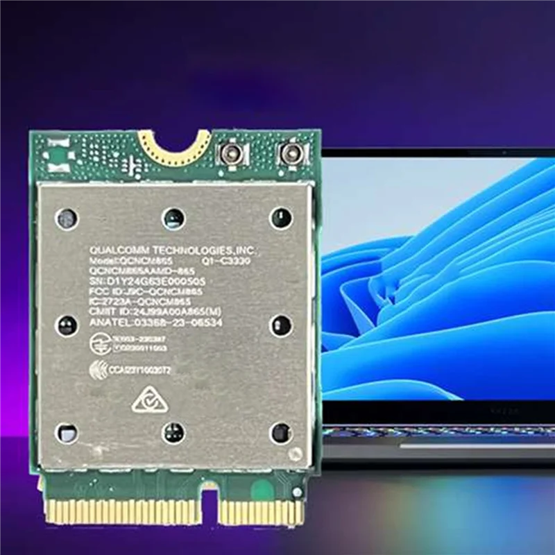 ABUO-2X Wifi7 ثلاثي الموجات QCNCM865 بلوتوث 5.4 بطاقة واي فاي لاسلكية ثلاثي الموجات 2.4G/5G/6Ghz محول شبكة لاسلكي لـ Win11