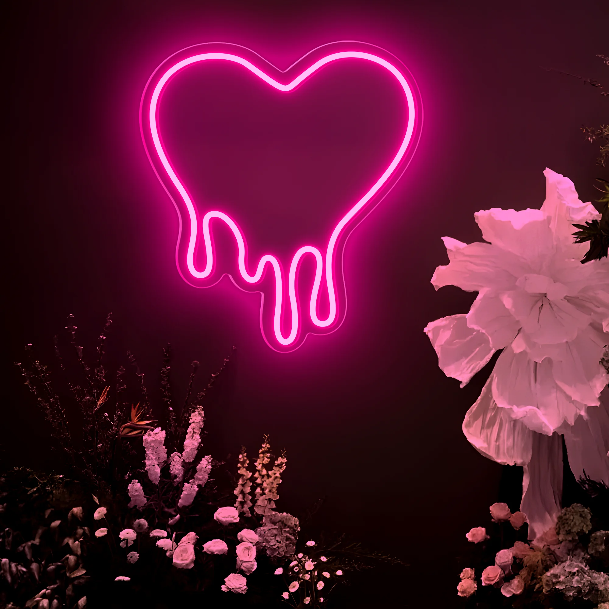 Enseigne au néon en forme de coeur d'amour, lampes au néon LED, USB pour mariage, salon, fête à la maison, décoration d'anniversaire, mur