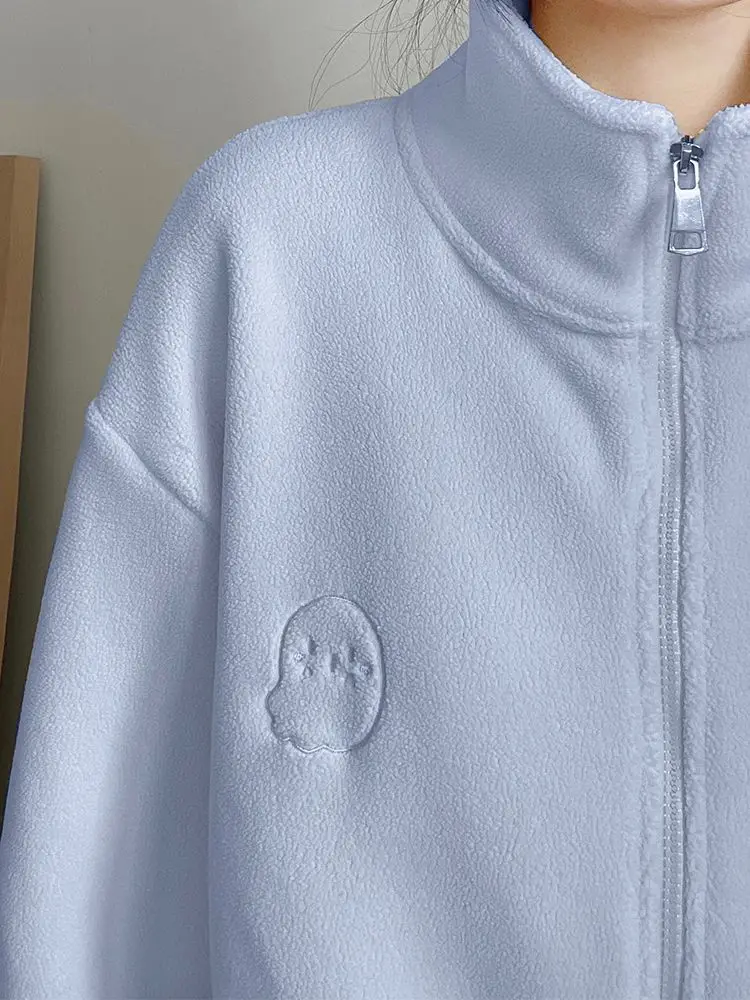 

Флисовая толстовка без шапки, женская одежда Y2K, зимняя теплая приталенная готическая панк-вечеринка для ночного клуба, антихолодная лоскутная одежда с рисунком, черная