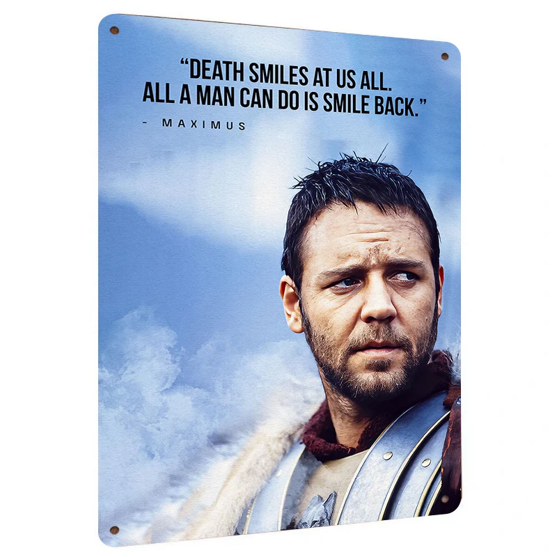 Gladiator Maximus Quote Metal Wall Art Classic Movie Inspirational Saying Home Decor
