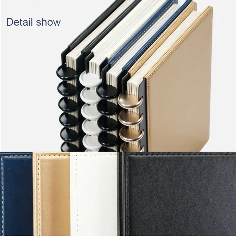 Fromthenon A5 Mushroom Discbound Notebook Leather Cover 8 Holes Loose Leaf Spiral Planner Binding Cover Office School Stationery