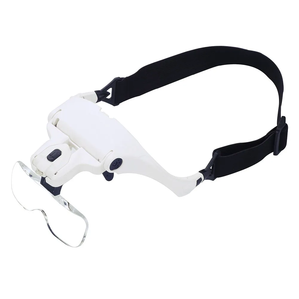 Head Mount Magnifier With 2 Led Professional Jeweler's Loupe Light Bracket And Headband Are Interchangeable Magnifying Glasses