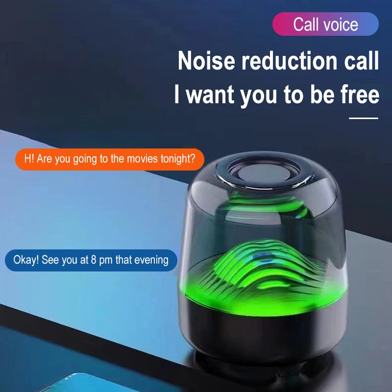 TWS 페어링 기능을 갖춘 LED 멀티컬러 주변 스피커 – 크리스마스 장식을 위한 TF 카드 슬롯이 있는 휴대용 Bluetooth 사운드 시스템