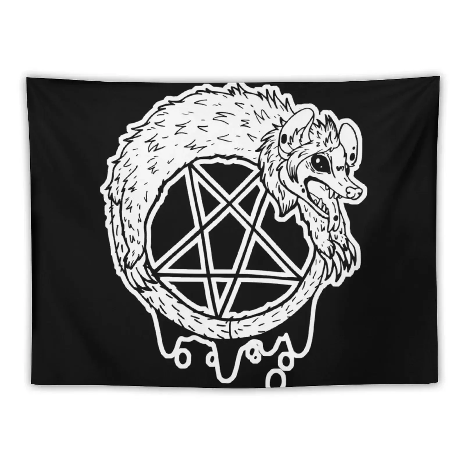 

Pentagram Satanic Furry Gothic Possum Tapestry Decoration Bedroom Cute Room Things Tapestry