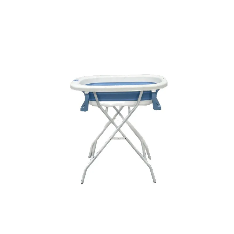 

No-bending pet bath tub folding tub raised shelf