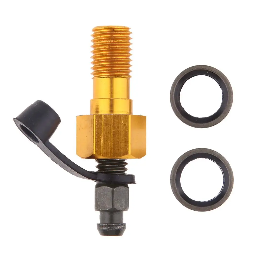 Banjo Bolt M10 X 1.25mm Aluminum Alloy Motorcycle Brake Bleeder Screw Replacement for Caliper Purge Universal Application
