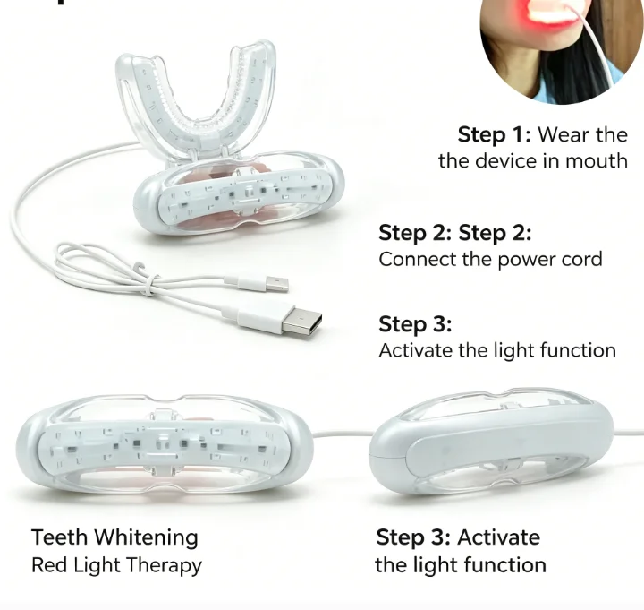 

625nm LED Red Light Dental Therapy Device for Periodontal Disease Gingivitis Swollen Gums Natural Healing Pain Relief
