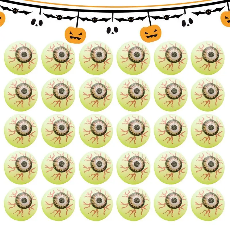 

30pcs Eye Ball Halloween Treat Bag Stuffer Scary Halloween Cosplay Prop Halloween Bowl Filler For Roll Throw Catch Party