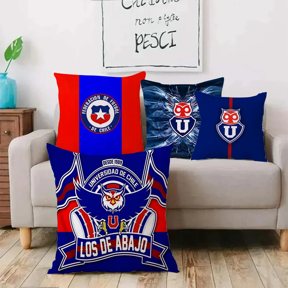 

Pillow Covers Cartoon New Universitys Of Chile football Sofa Decorative Home Double-sided Printing Short Plush Cushion Cover