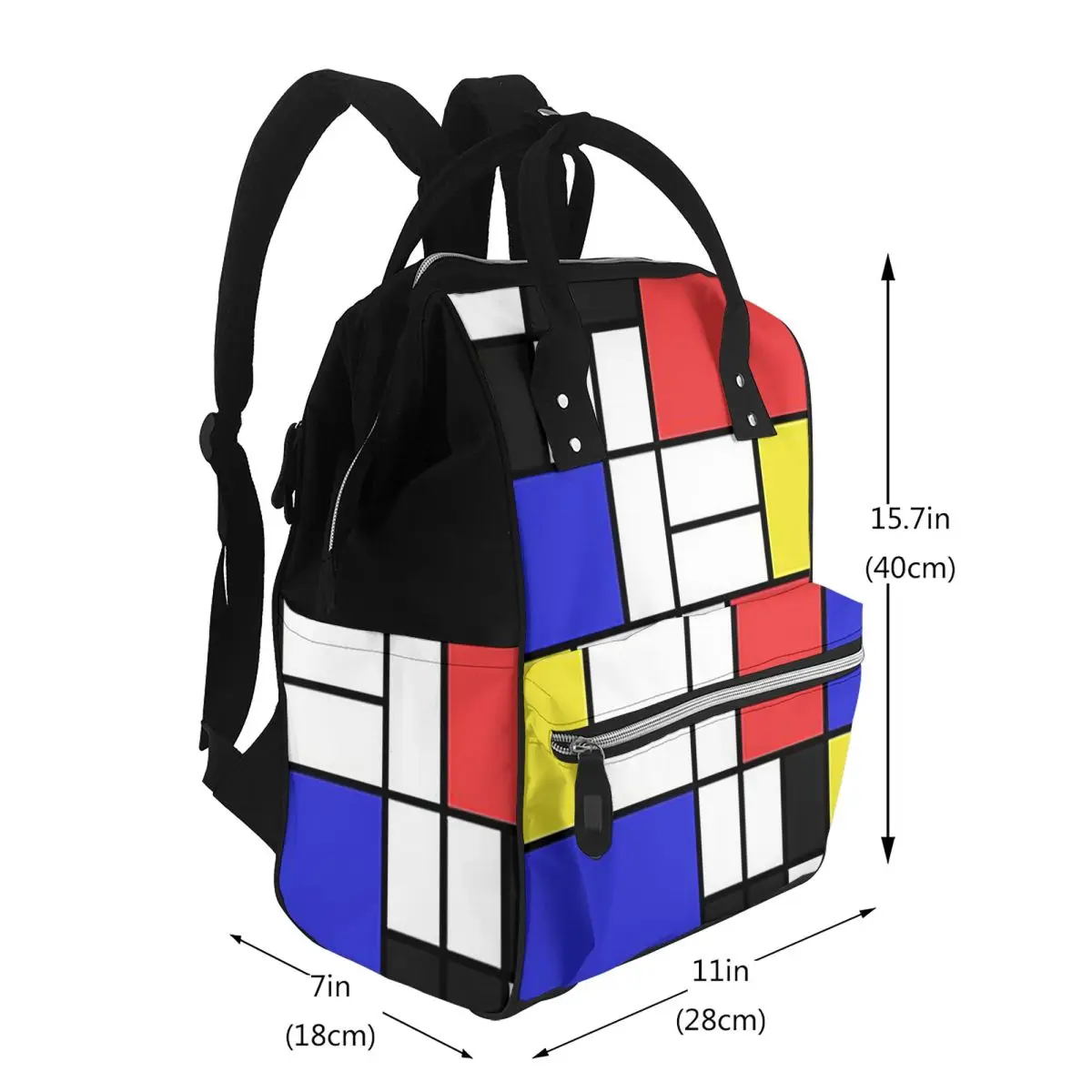 Piet Mondrian De Stijl Student Backpack School Bag Hiking Travel Daypack for Men Women Bookbag Shoulder Bags