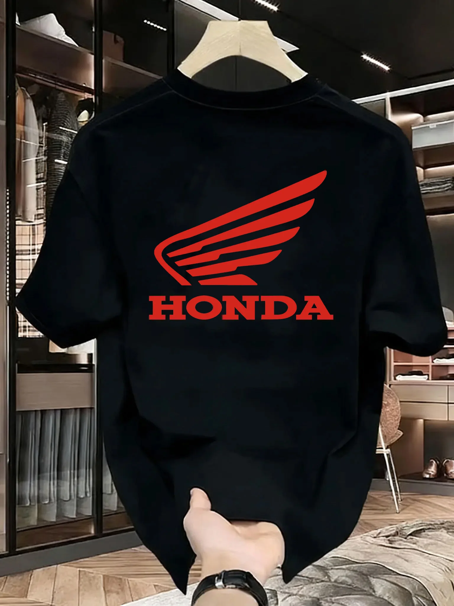 Camisetas de algodão Honda masculinas e femininas, camisetas casuais retrô de manga curta para corridas de motocicleta e entusiastas de off-road.