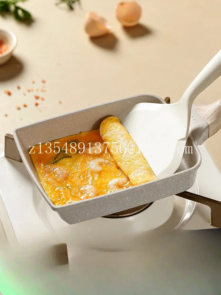 

Yuzi Shao Fry Pot Square Home Flat Bottom Pot Non stick Thick Egg Roast Breakfast Pot Maifanshi Fry Egg God Tool
