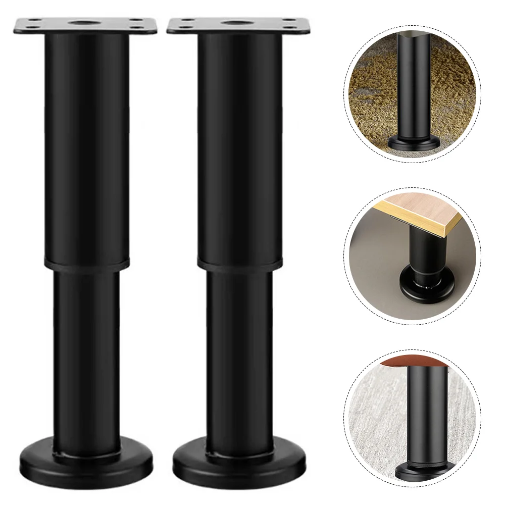 2 Pcs Telescopic Cabinet Bed Legs Sideboard Frame Support Protector Feet Replacement Metal for Furniture