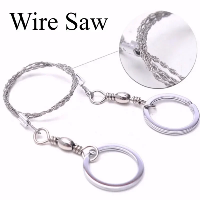 1pcs Wire Saw Stainless Steel Rope Security Escape Emergency Survival Gear Portable Outdoor String Carbon Ring Scroll Chain Saw