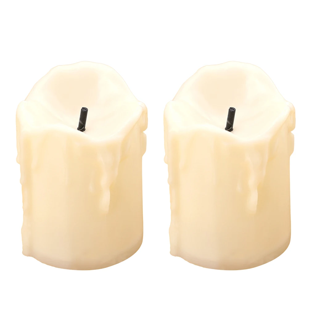 

2pcs LED Electronic Candles Realistic Flameless Flickering Operated DecorativeLights for Party Christmas
