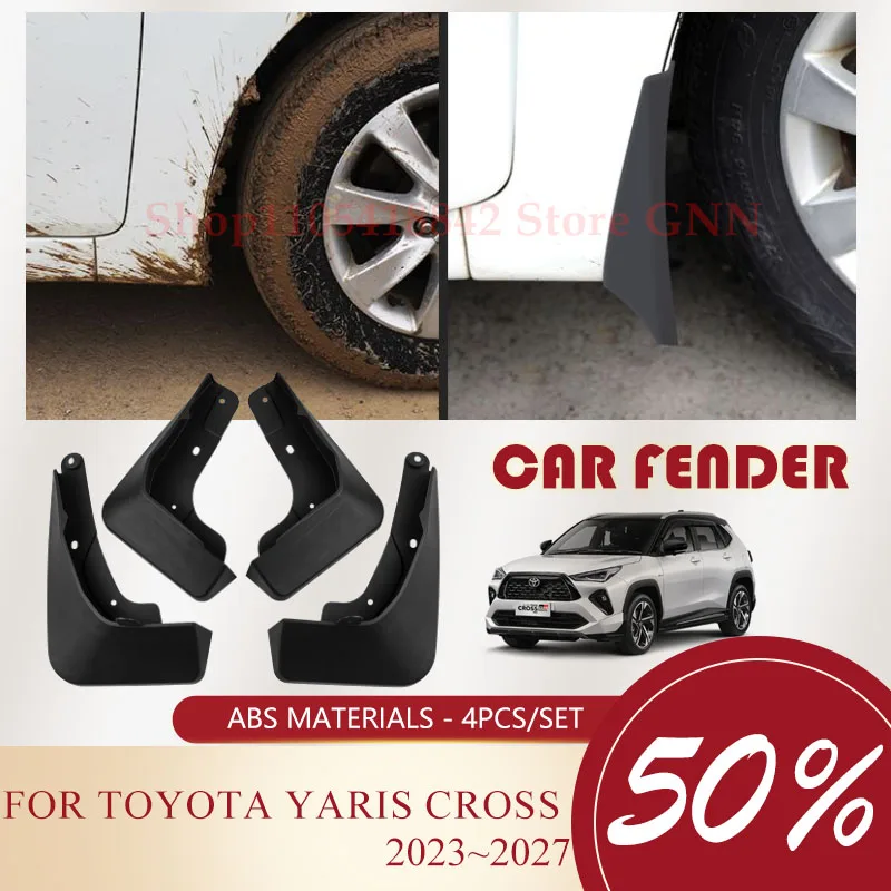 Car MudFlaps For Toyota Yaris Cross AC200 Perodua Traz 2023-2027 ABS Mudguard Fender Splasher Mud flap Auto Exterior Accessories