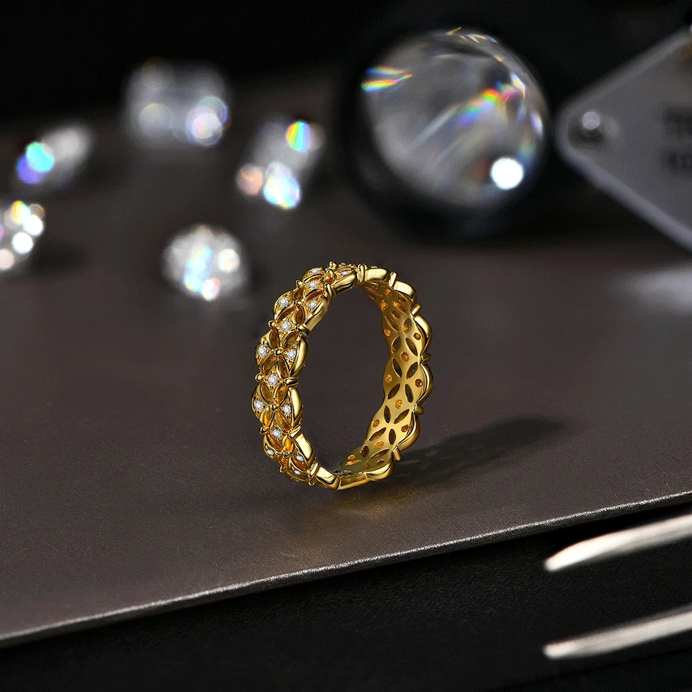 CHARMING D VVS1 Kolor 100% 925 Srebrny pierścionek z moissanitem dla kobiet Pierścionek zaręczynowy z testem diamentowym Drobna biżuteria Prezenty rocznicowe