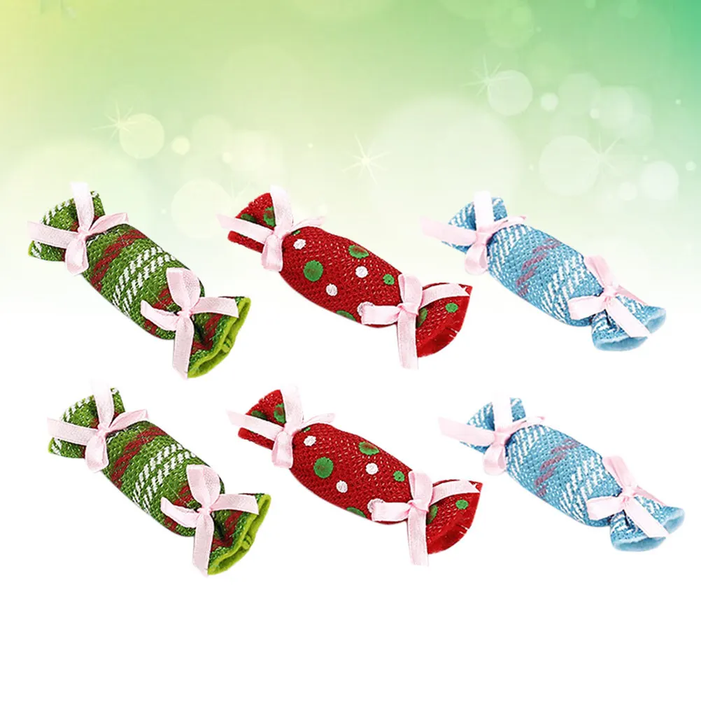 6Pcs Cat Candy Colorful Cloth Playing Set Enhances Activity Prevents Furniture Scratching Stimulates Curiosity Pet