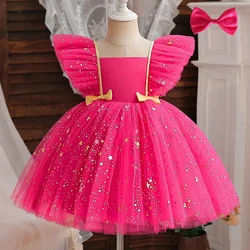 Party Dress for Baby Girls Ruffles Cute Girl Birthday Party Gown Christmas Xmas Sequin Edis Costume for 1-5Y Kids Princess Dress