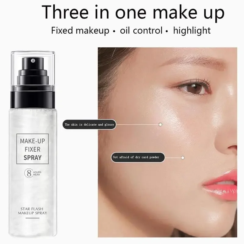 100Ml Make-Up Spray Olie Controle Instelling Spray Hydraterende Afwerking Spray Langdurige Gezicht Foundation Make-Up Mist Matte Basis