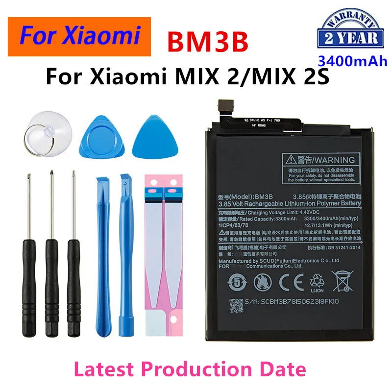 

Brand New BM3B 3300mAh Battery For Xiaomi Mi MIX 2 /MIX 2S BM3B High Quality Phone Replacement Batteries +Tools