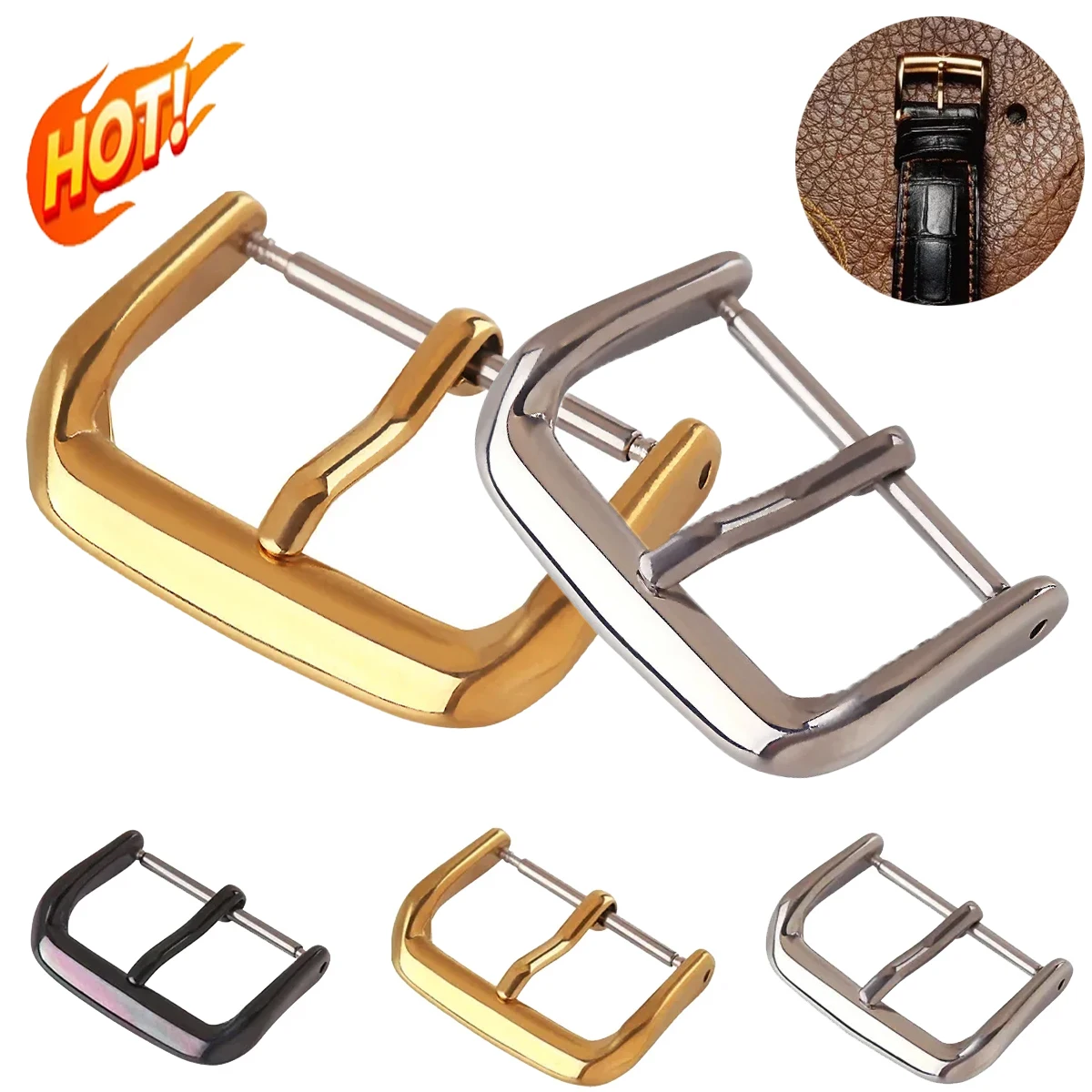 Edelstahl-Uhrenverschluss mit Dornschließe für Uhrenarmbänder 10mm 12mm 14mm 16mm 18mm 20mm 22mm Uhrenzubehör