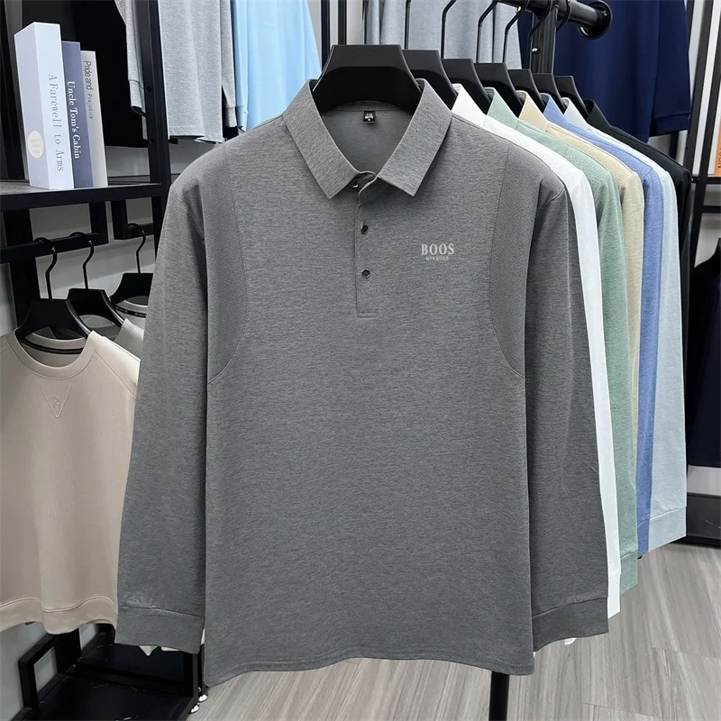 Modetrend Neues Herren-Print-Poloshirt Frühling Herbst Leichtes Hautfreundliches Langarm-T-Shirt Pendler-Herrenbekleidung – Detail 11