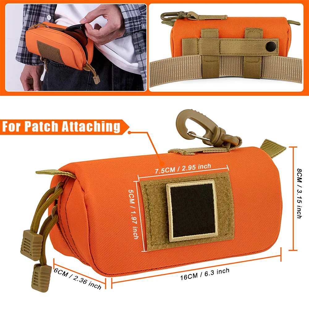 Tactical MOLLE Sunglass Case Semi-Hard Shell Eyewear Pouch with Clip Anti-Crush & Universal Fit for Glasses & Sunglasses image 6