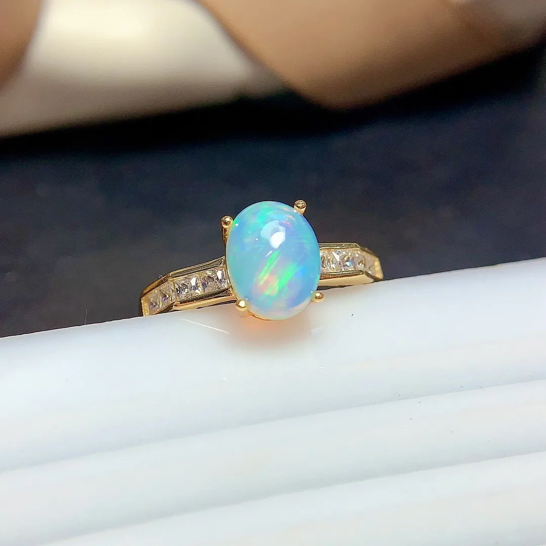 

Exquisite Natural Opal Sterling Silver Ring Luxurious Jewelry Ideal for Daily Elegance Holidays and Cherished Gift Giving