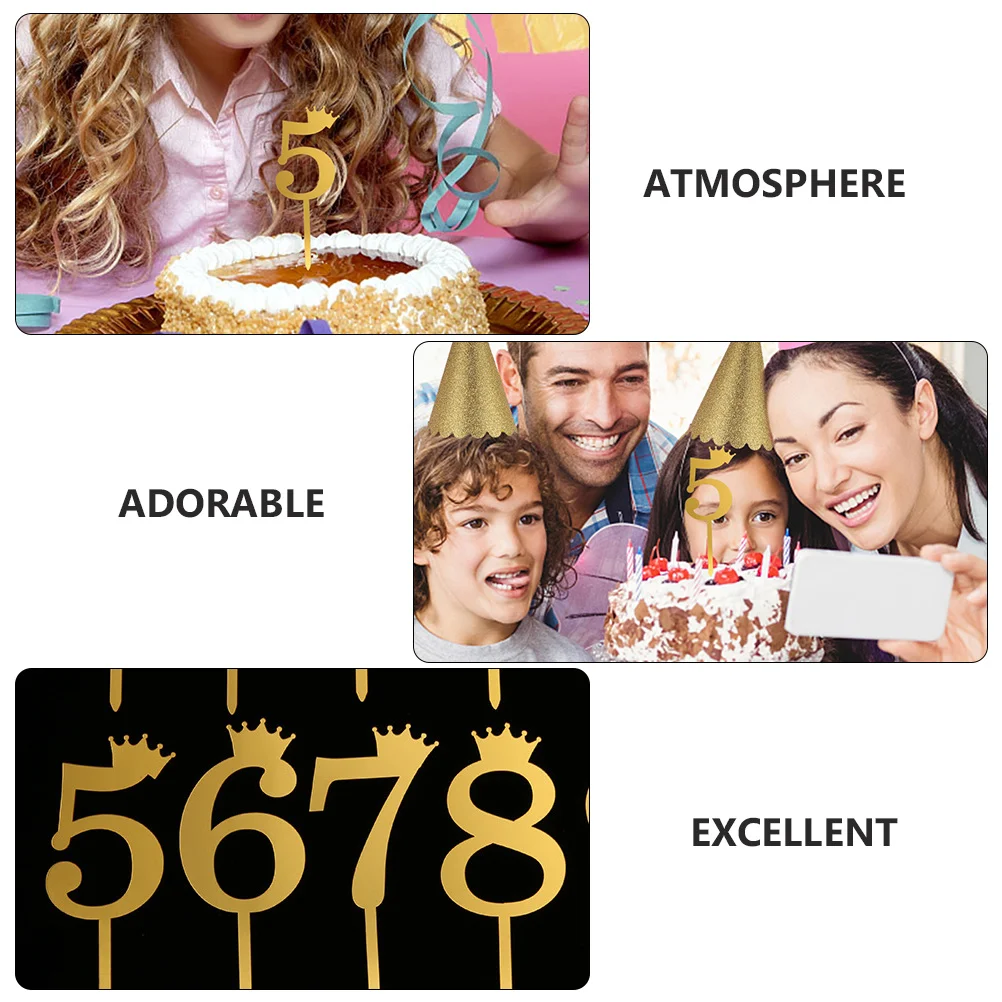 

10Pcs Large Acrylic Cake Toppers Birthday Decoration Personalized Modeling Strong Effect Birthday Cake Toppers