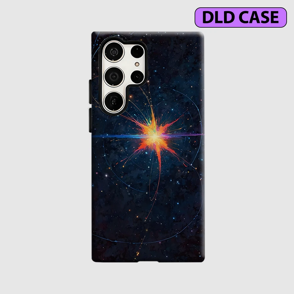 Cosmic Explosion Galaxy Phone Case for Samsung Galaxy S26 S25 Ultra S24 S23 Ultra Plus Shockproof Double Layer Tough Back Cover