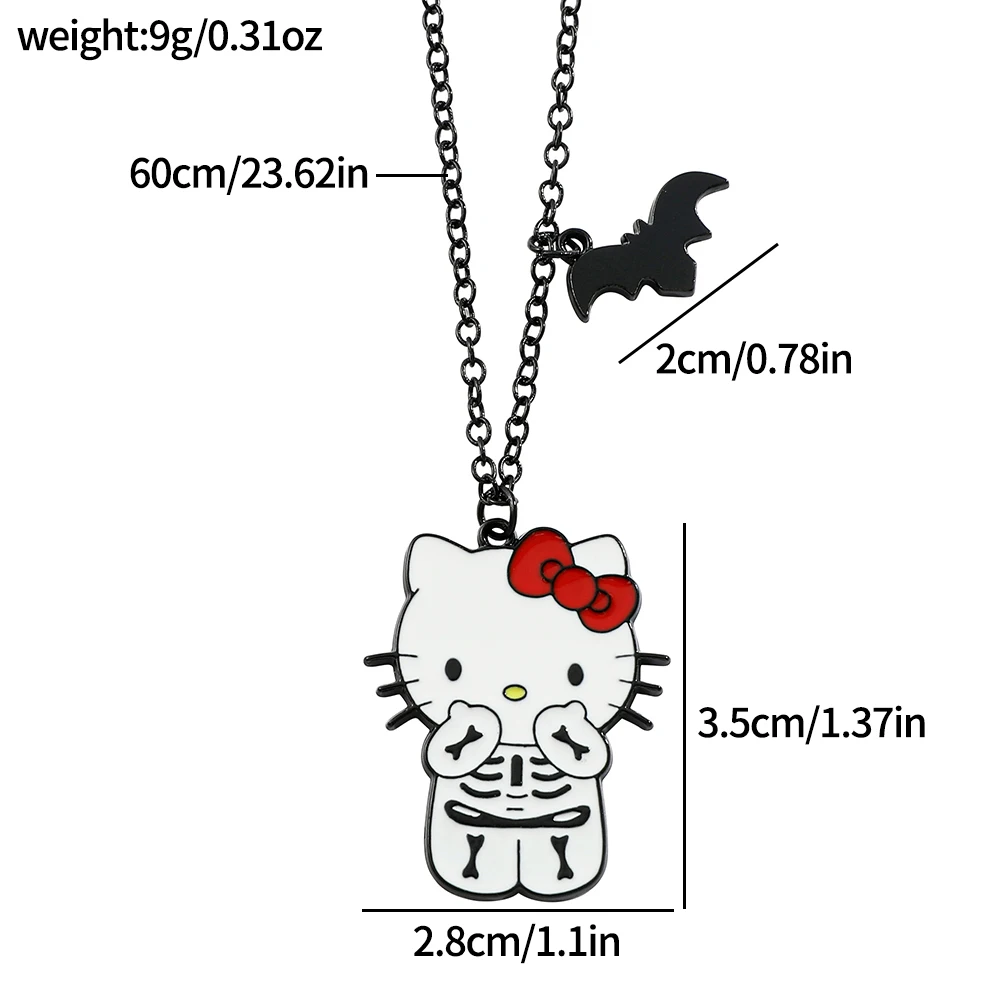 Kawaii Hello Kitty Cartoon Necklace, Halloween Style, Neck Chain for Party, Dress Up, Creative