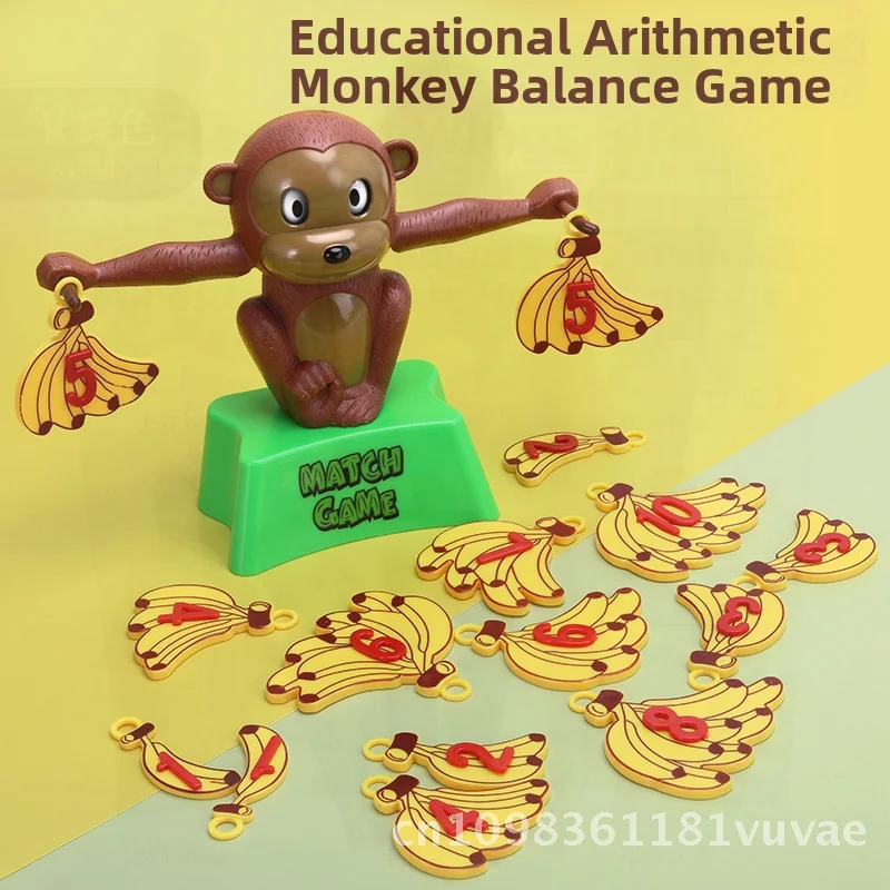 Aides pédagogiques en mathématiques pour enfants, jeu de société d'équilibre de singe banane, ajout et soustraction des nombres, jouet intellectuel pour l'éducation précoce