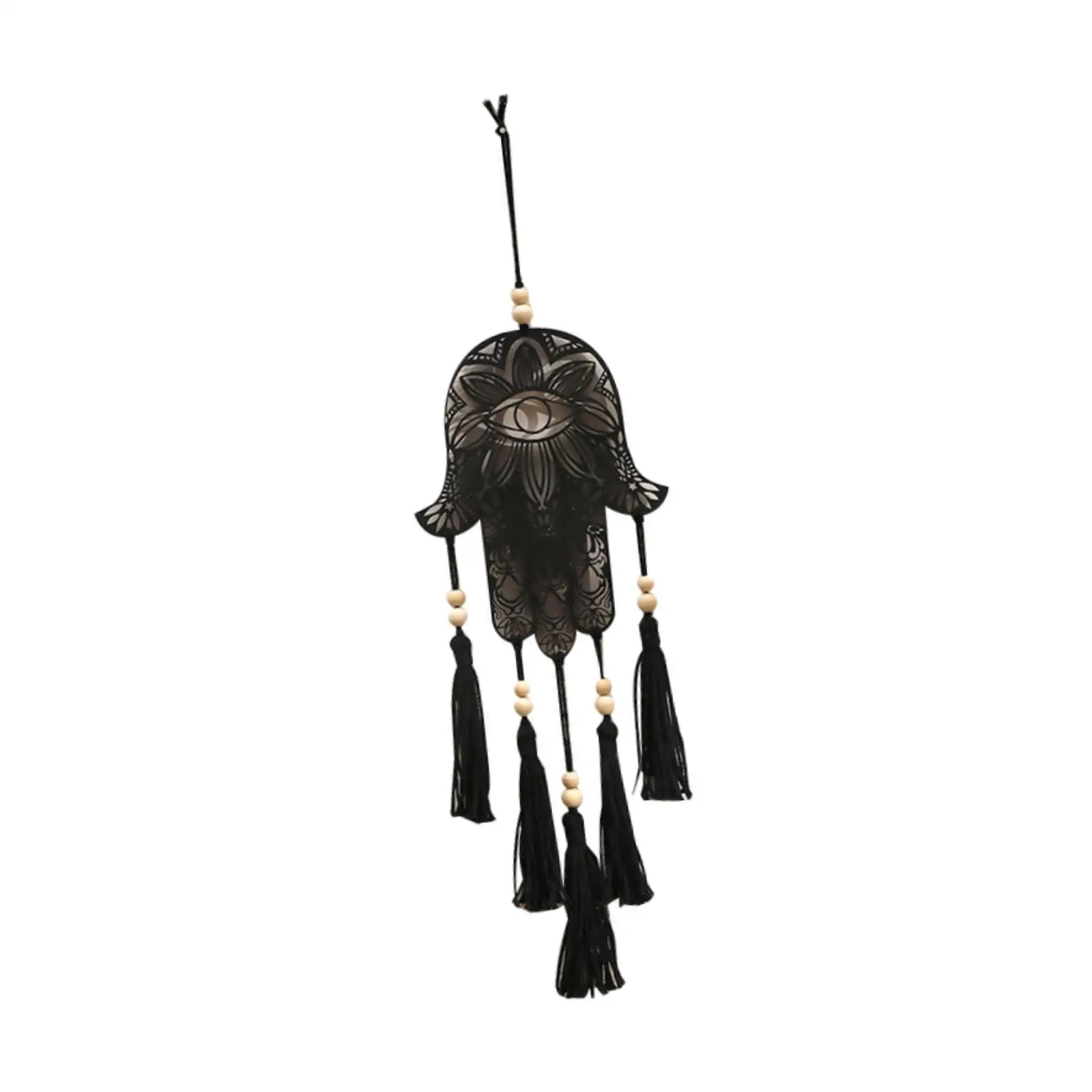 Evil Eye Macrame Wall Hanging Tapestry Wood Bead Tassel Pendant Woven Tapestry Boho Wall Decor for Living Room Party Home Decor