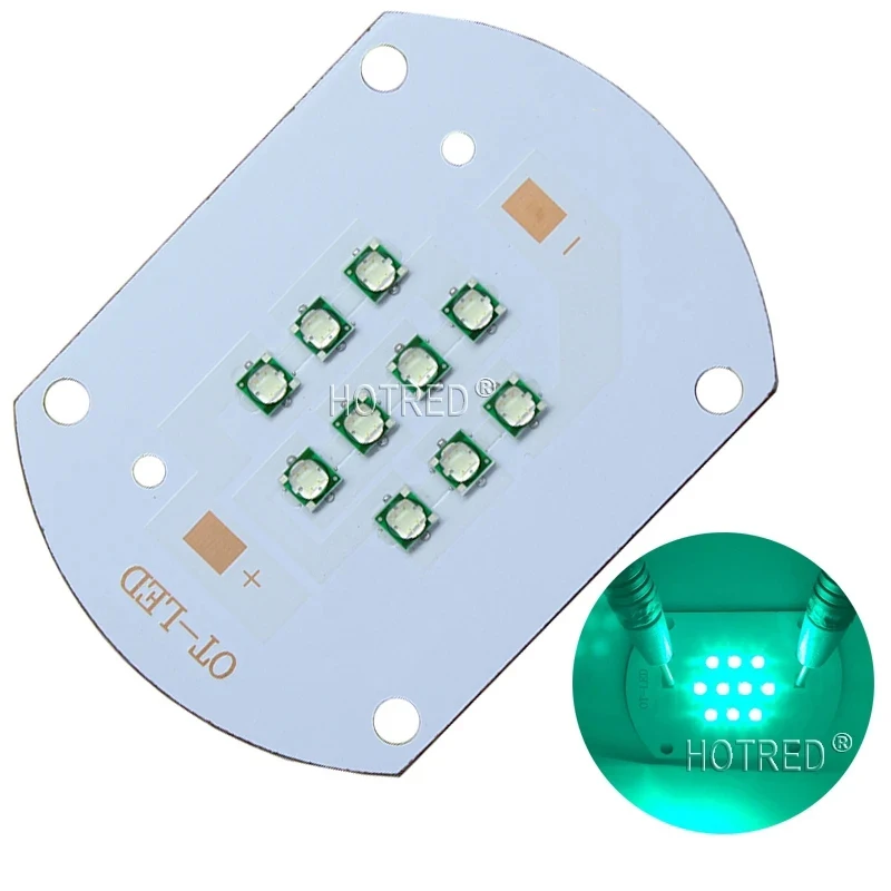 10W 20W 30W 50W 60W Epileds High Power LED Cyan 495nm Chip Diode Ice Blue 490nm DIY COB Beads +Driver +heatsink+ lens reflector