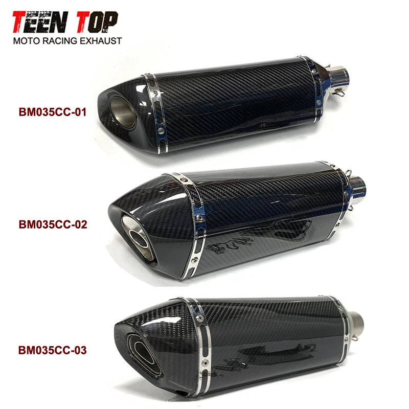 

51mm DB Killer Muffler 470mm Carbon Fiber Motorcycle Exhaust System MT09 MT07 Tenere 700 RS660 Tuono 660 R1 Ninja400 Silencer