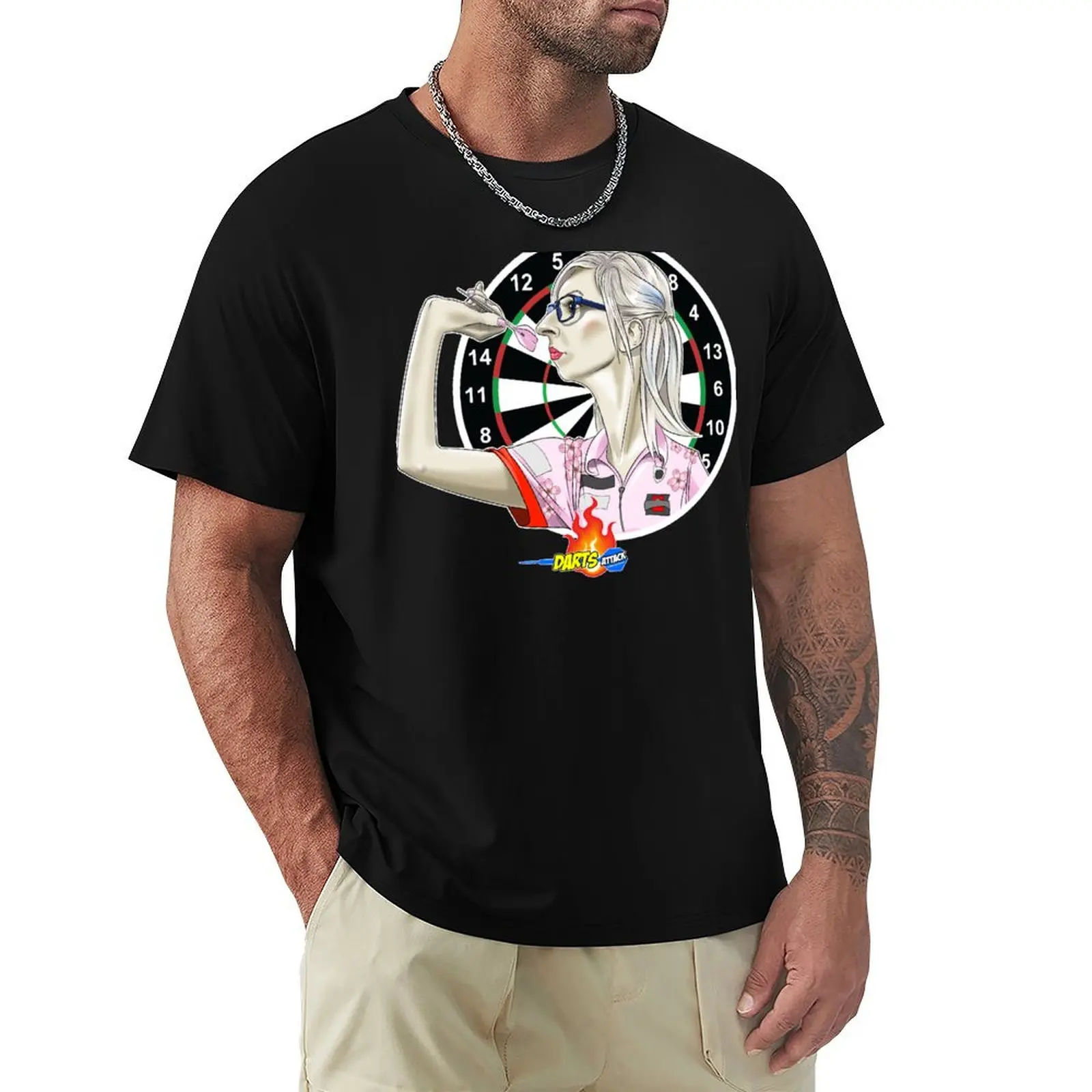 

Caricatura Fallon Sherrock by Darts Attack T-Shirt Plus Size Loose Short Sleeve Top